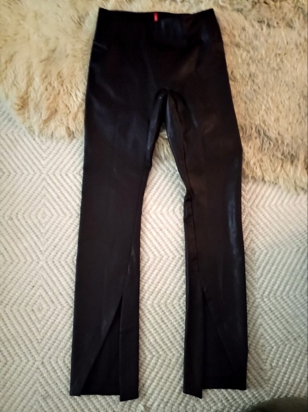 SPANX Dark Brown Leggings with Red Logo Tab Size S